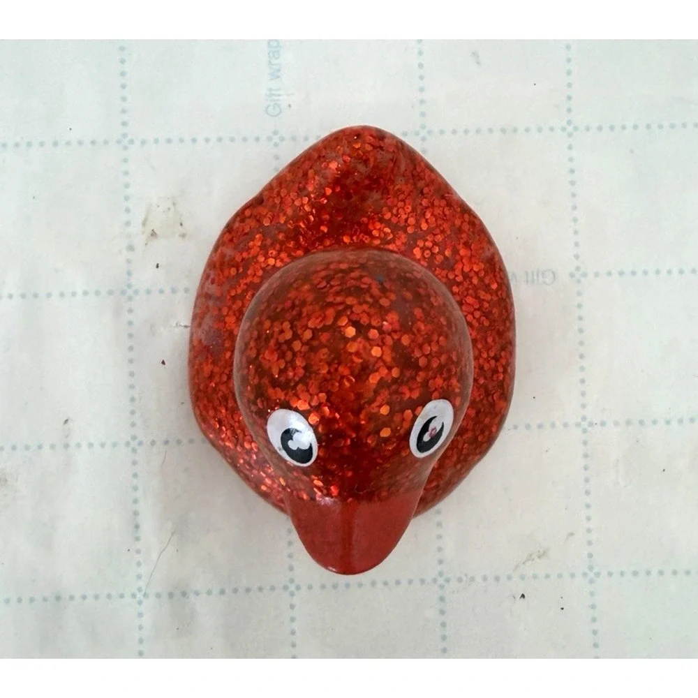 Red Sparkly Rubber‎ Duck 2-Inch Mini-Plastic/Rubber Figure